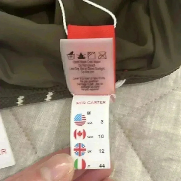 NEW RED CARTER LACED OLIVE STRIPED ONE PIECE SWIMSUIT SIZE 8/M - Picture 6 of 10